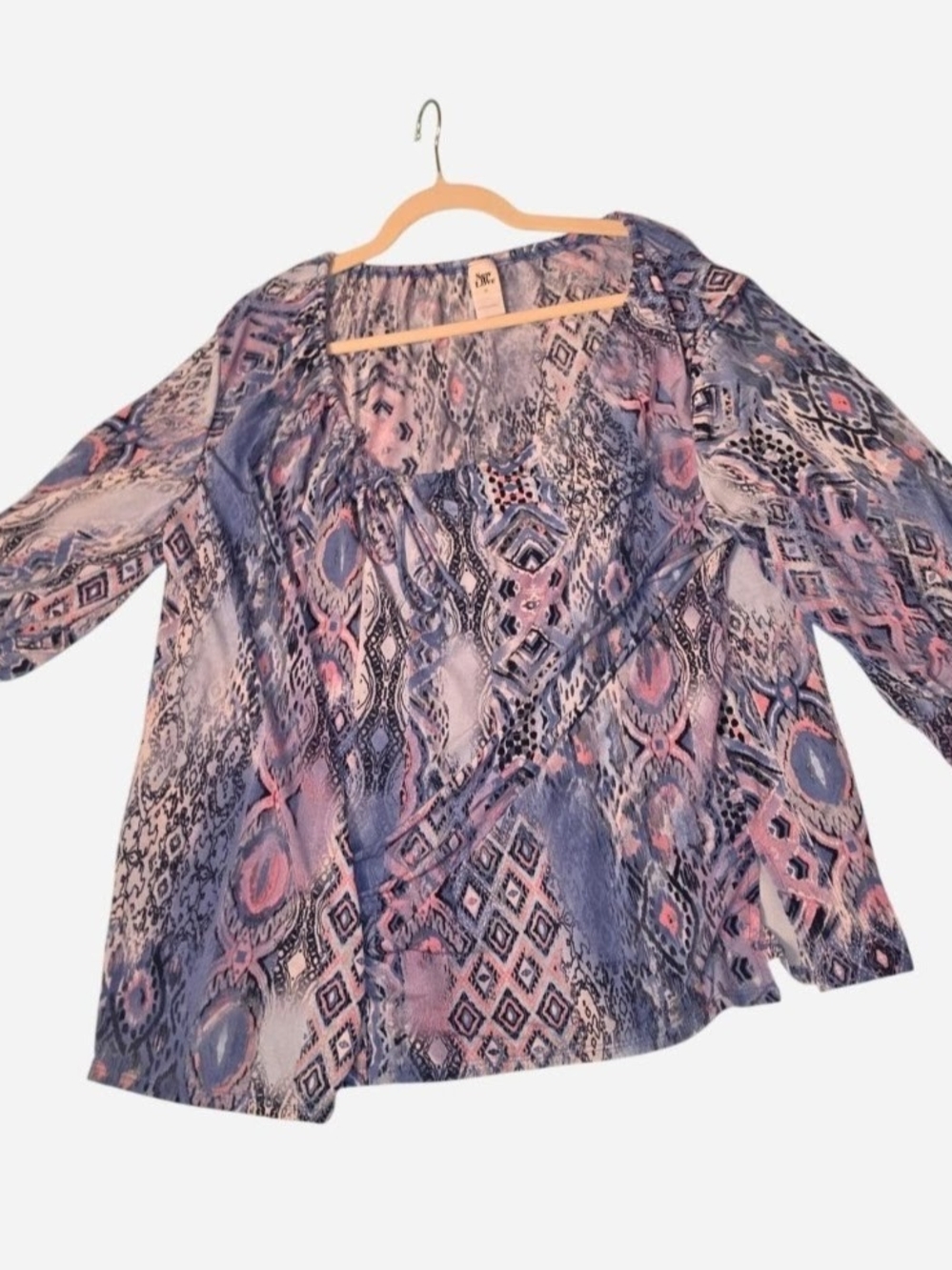 Sew In Love Blue and Pink Bohemian Tunic Top